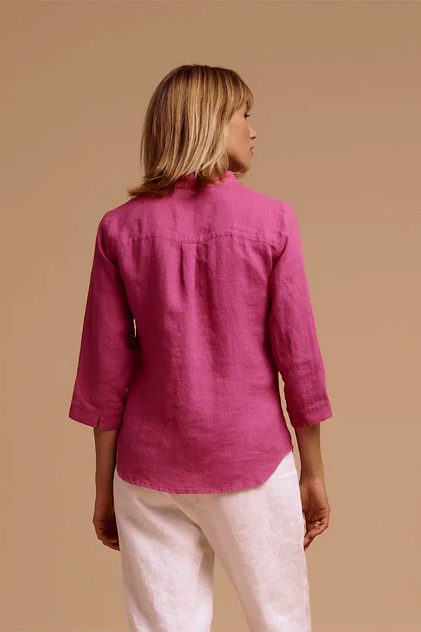 CAMILLA FITTED WASHED LINEN SHIRT
