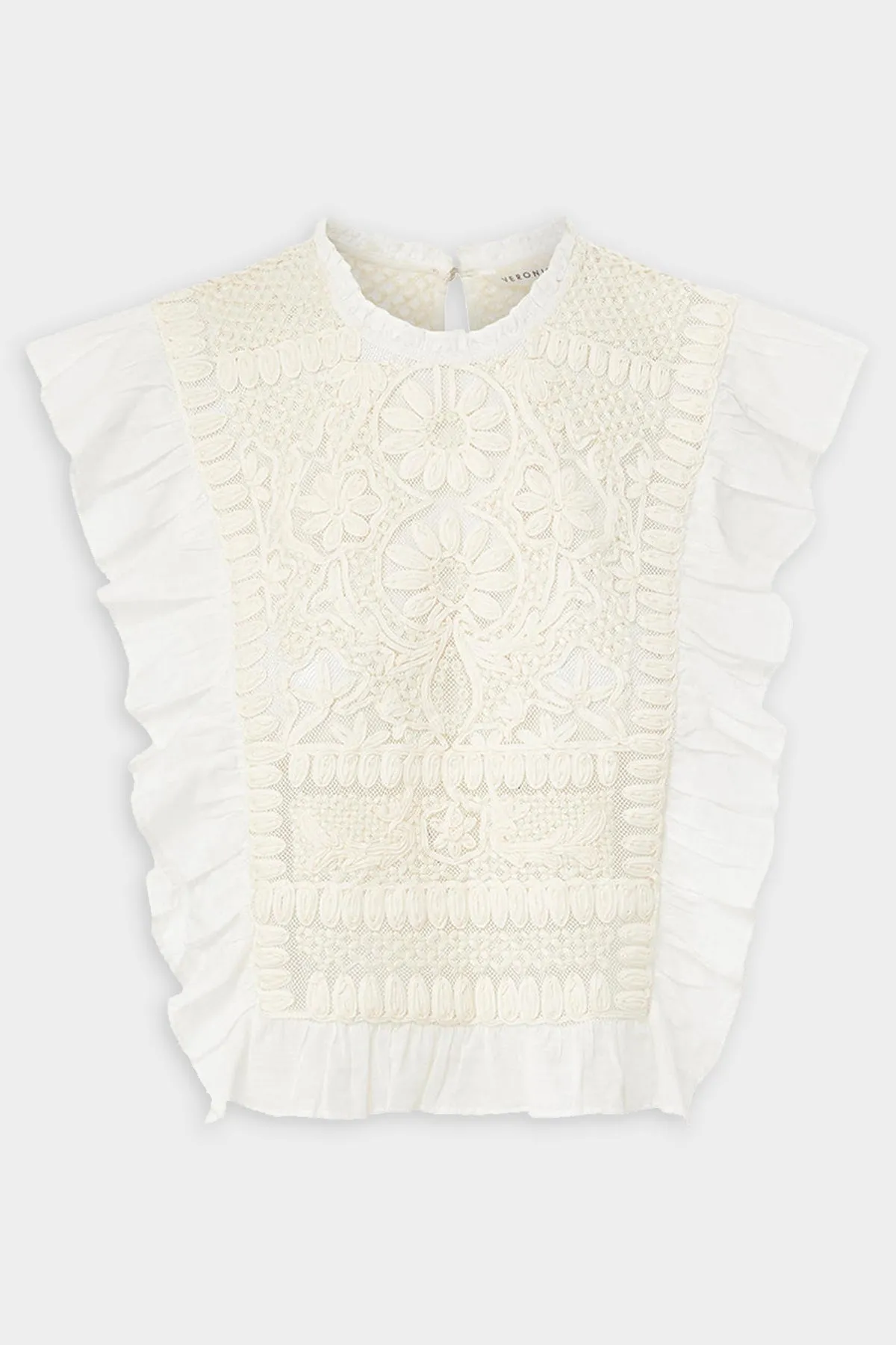 Capriana Embroidered Top in Off White