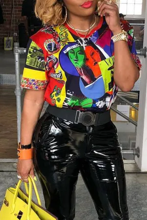 Cartoon Print T-Shirt Plus