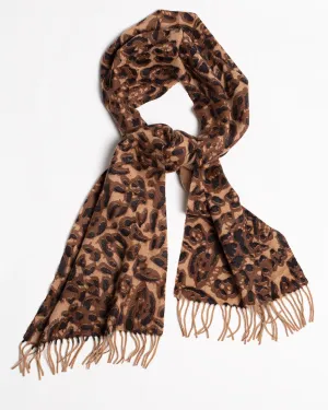 Cashmere Leopard Print Scarf