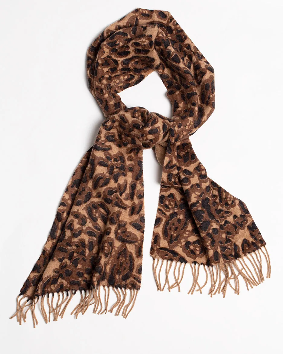 Cashmere Leopard Print Scarf