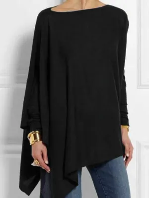 Casual Long Sleeve Loose Tunic Blouse