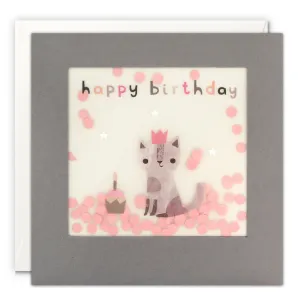 Cat Paper Shakies Birthday Card