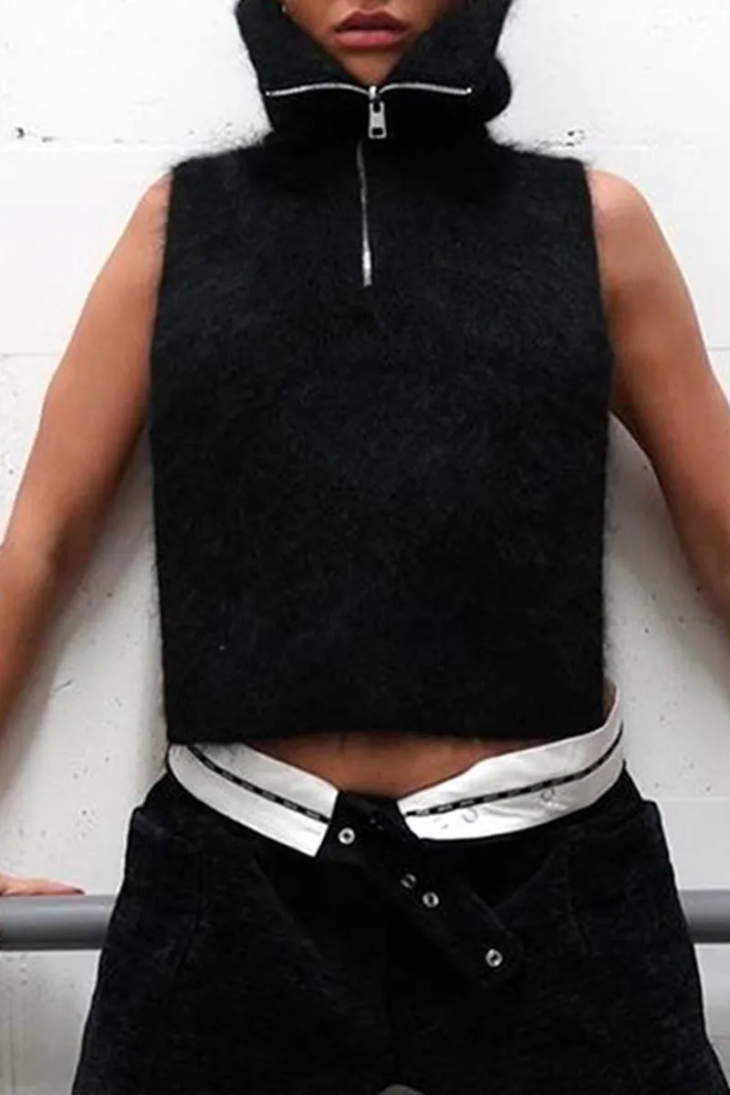 CG0120 Furry Split Vest Top