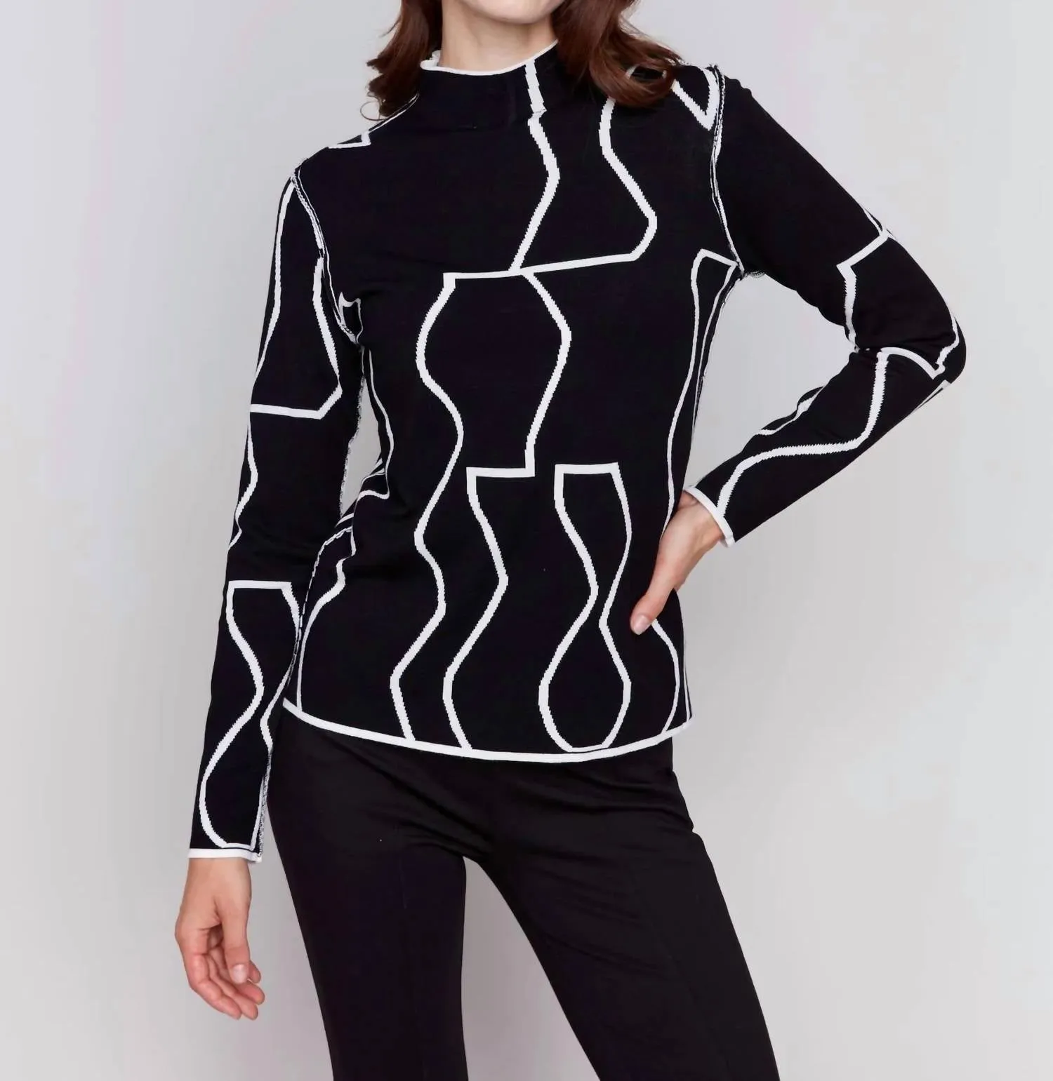 Charlie B - Gutsy Knit Mock Neck Sweater