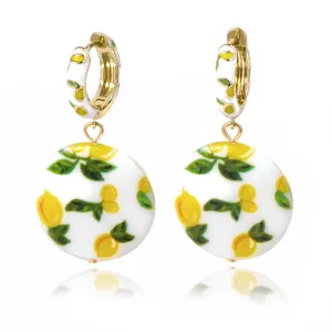 Charm Printed Pearl Shell Earrings Gold Plated Wholesale Women Fashion Jewelry