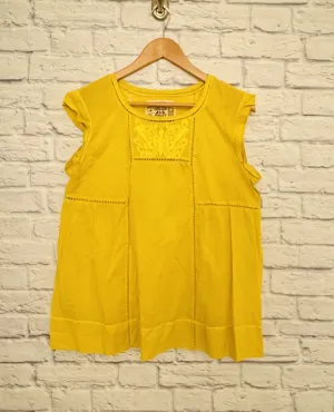 CHELSEA & VIOLET Embroidered Eyelet Top 100% Cotton Lightweight Size M