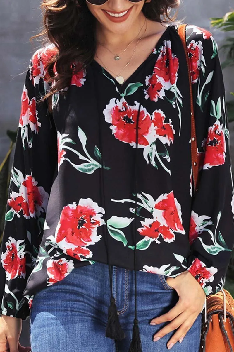 Chicindress Floral Printed Chiffon Tops