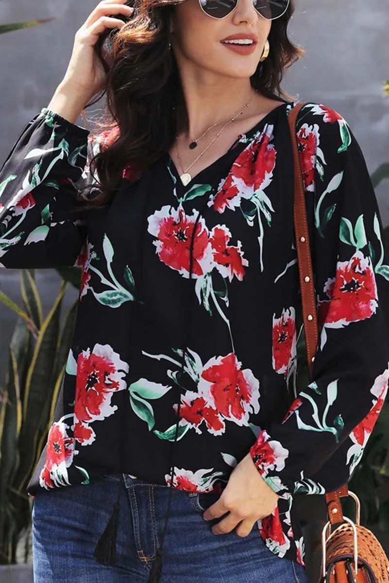 Chicindress Floral Printed Chiffon Tops