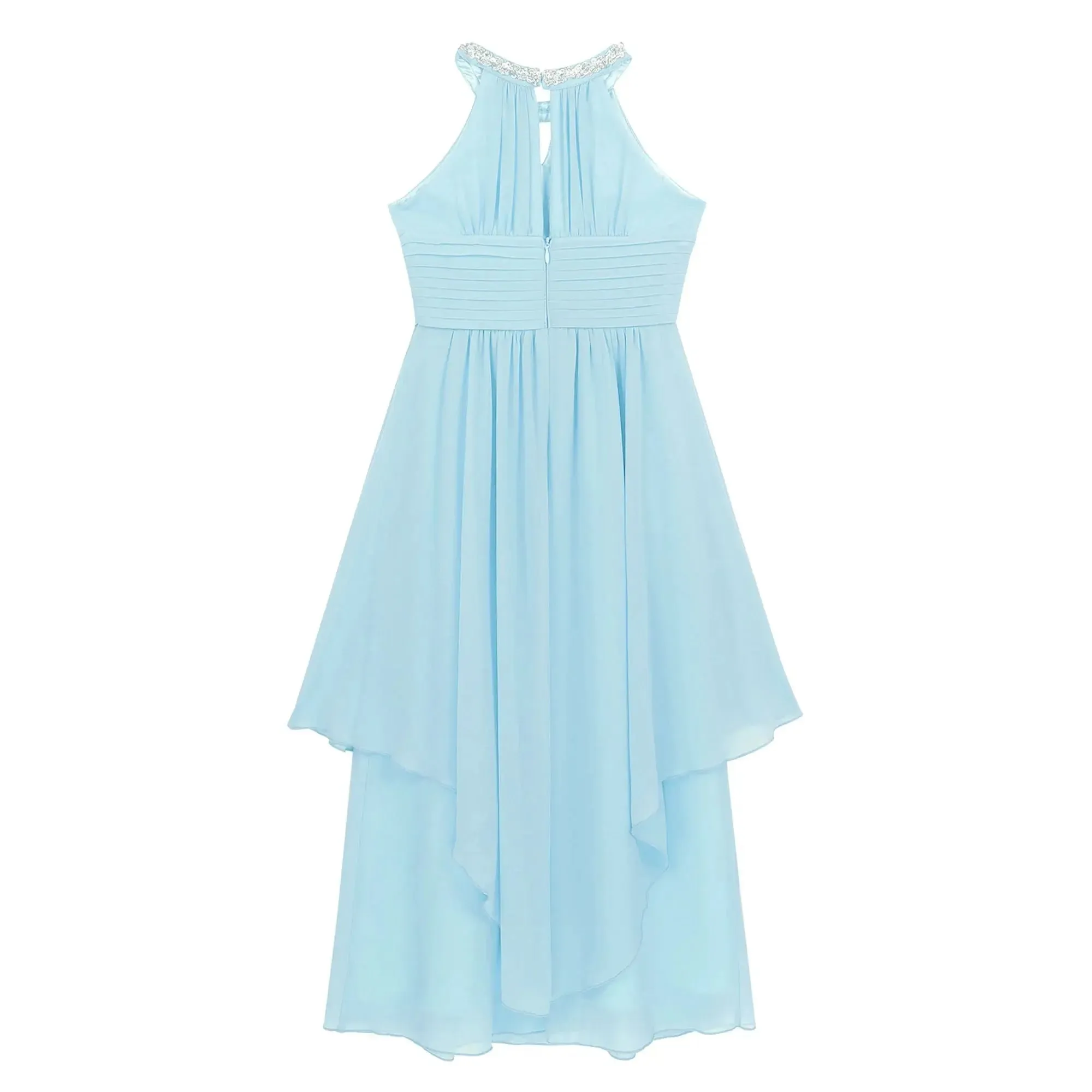 Children Wedding Flower Girl Dresses Shiny Sequin Chiffon Elegant Party Dresses Princess Gown for Prom Birthday Evening Pageant