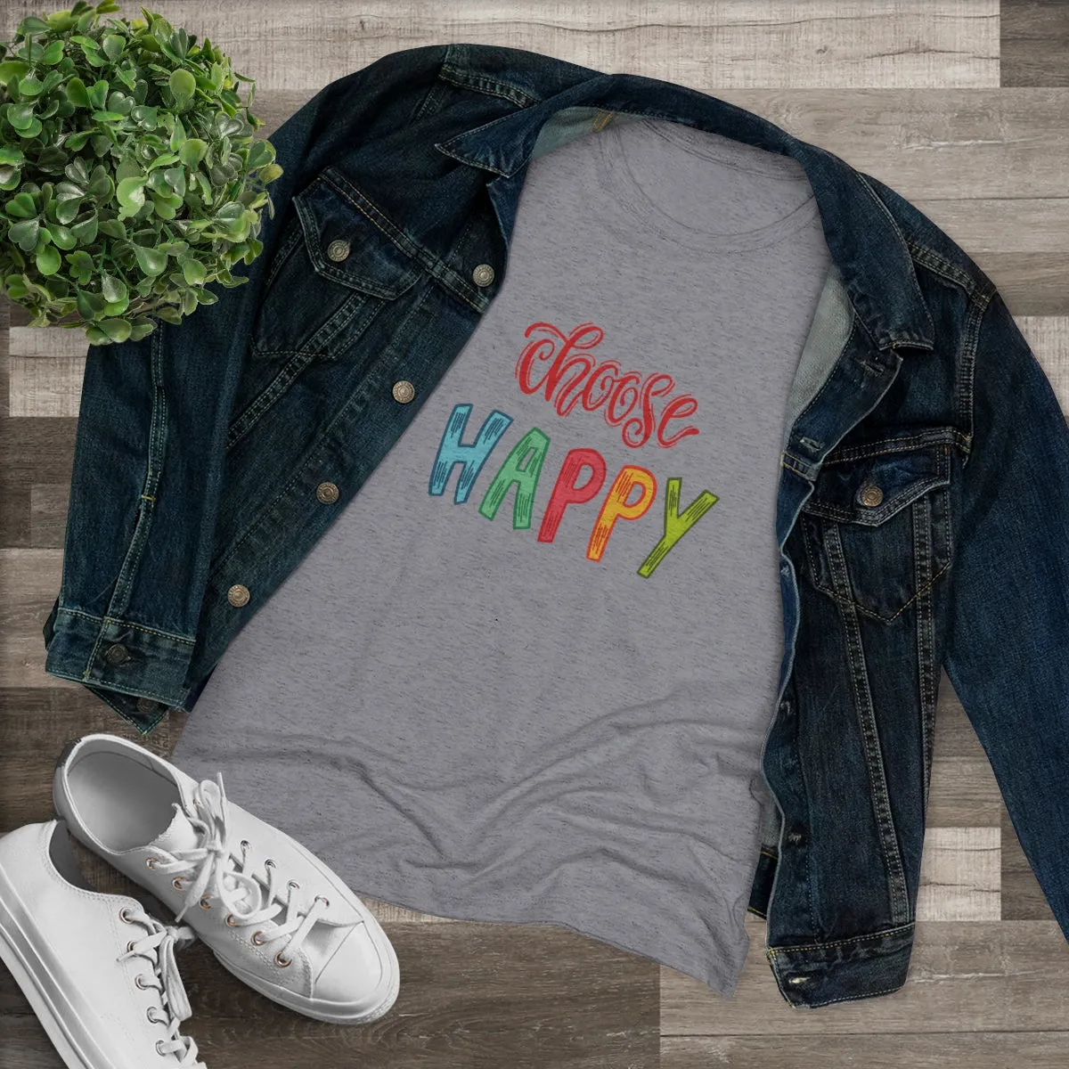 Choose Happy Women's Triblend Tee