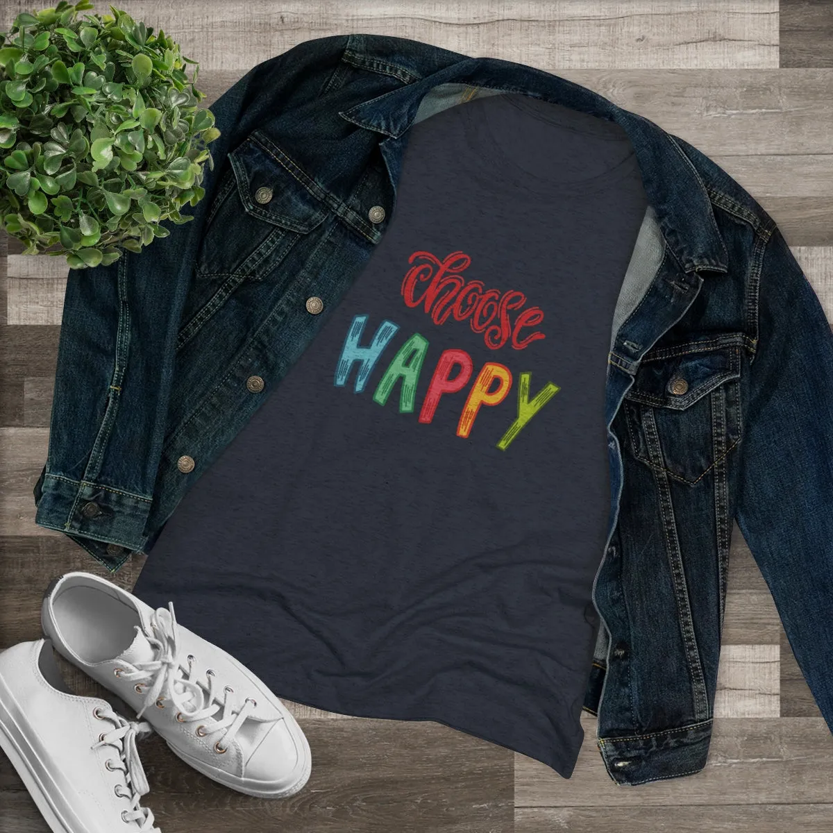 Choose Happy Women's Triblend Tee