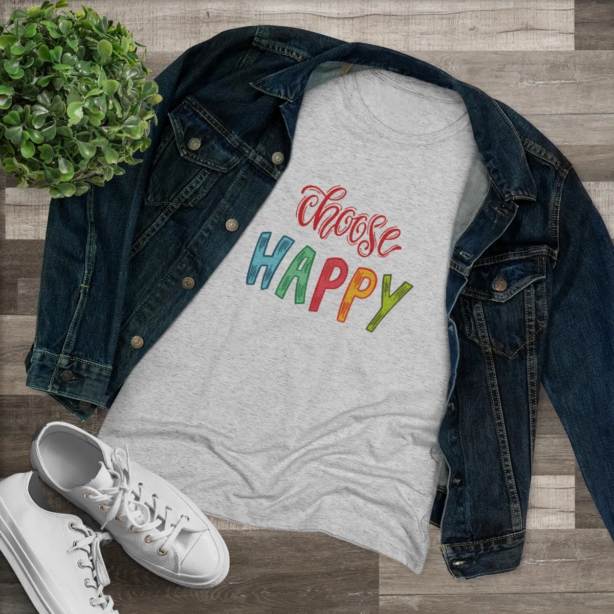 Choose Happy Women's Triblend Tee