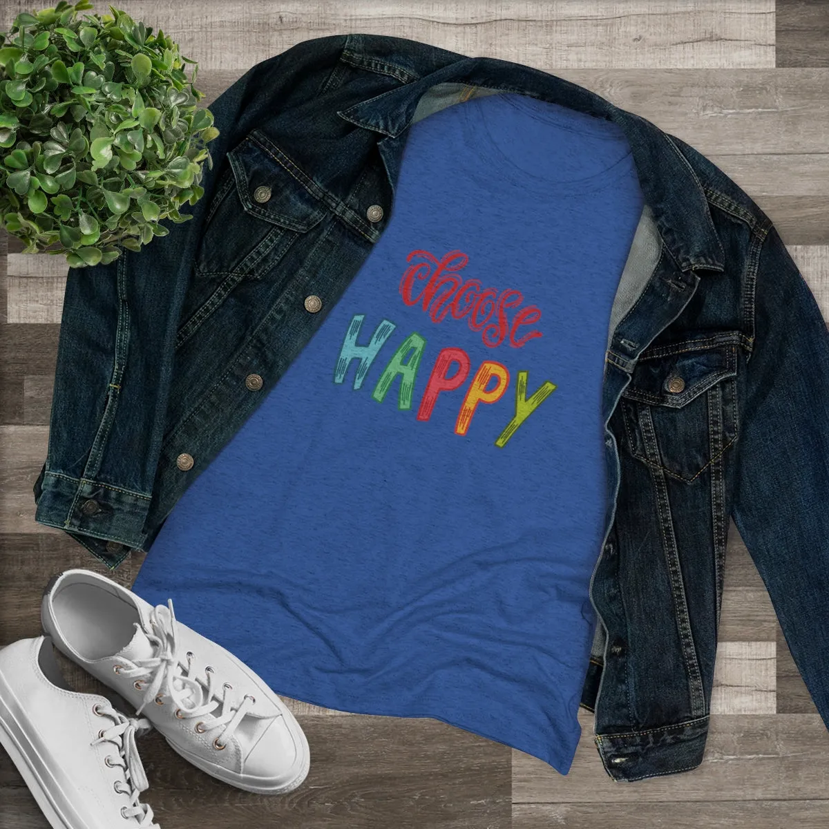 Choose Happy Women's Triblend Tee