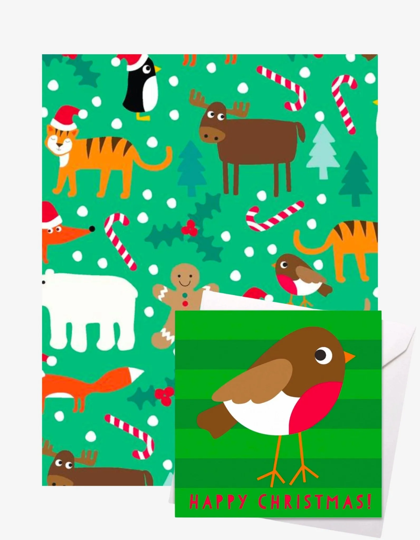 Christmas Character Gift Wrap   Personalised Card Bundle