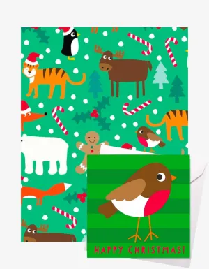 Christmas Character Gift Wrap   Personalised Card Bundle