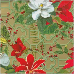 Christmas Garden Gold Wrapping Paper