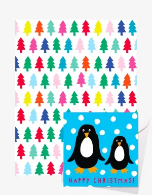Christmas Tree Gift Wrap   Personalised Card Bundle