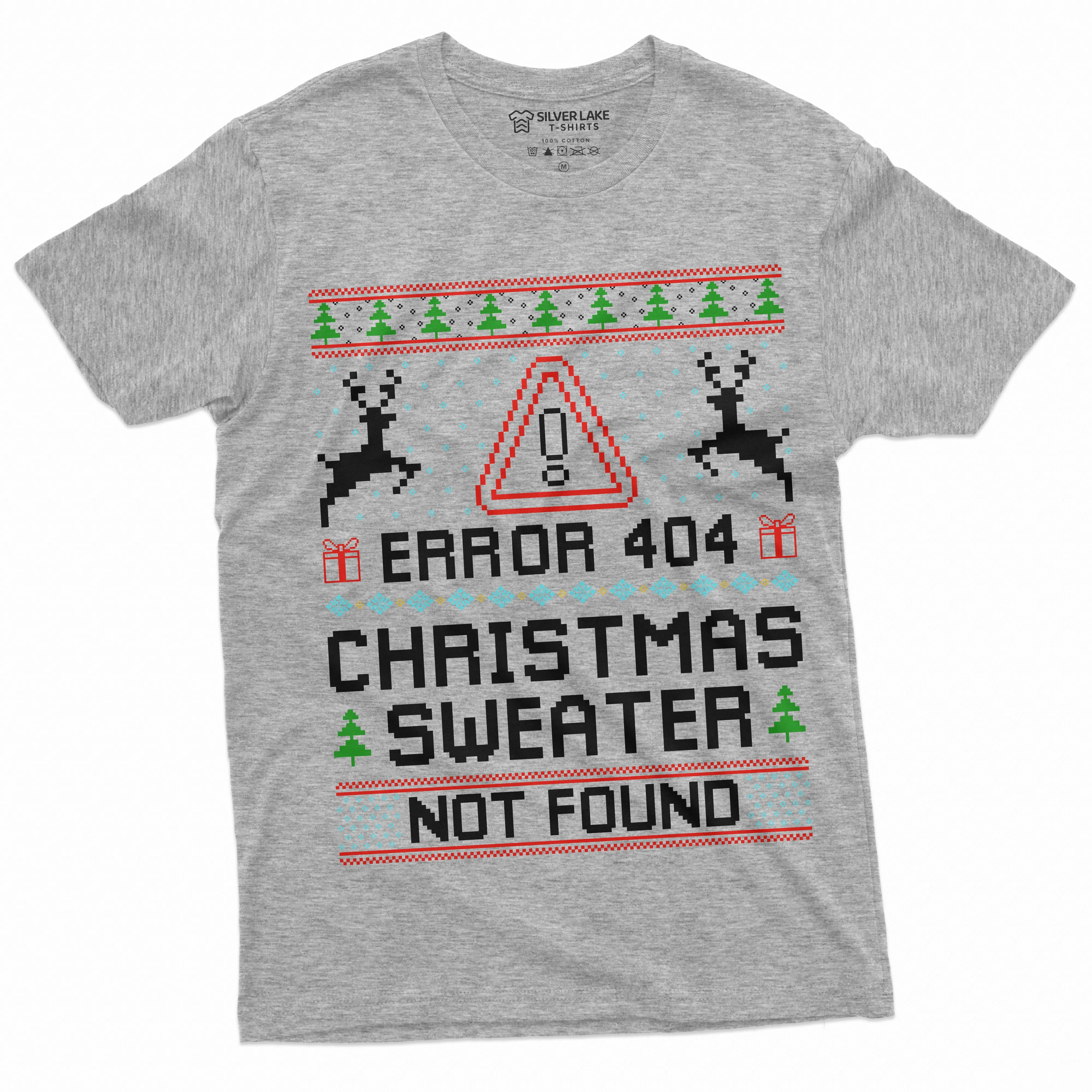 Christmas Ugly Sweater T-shirt Funny Programmer Error 404 sweater not found shirt