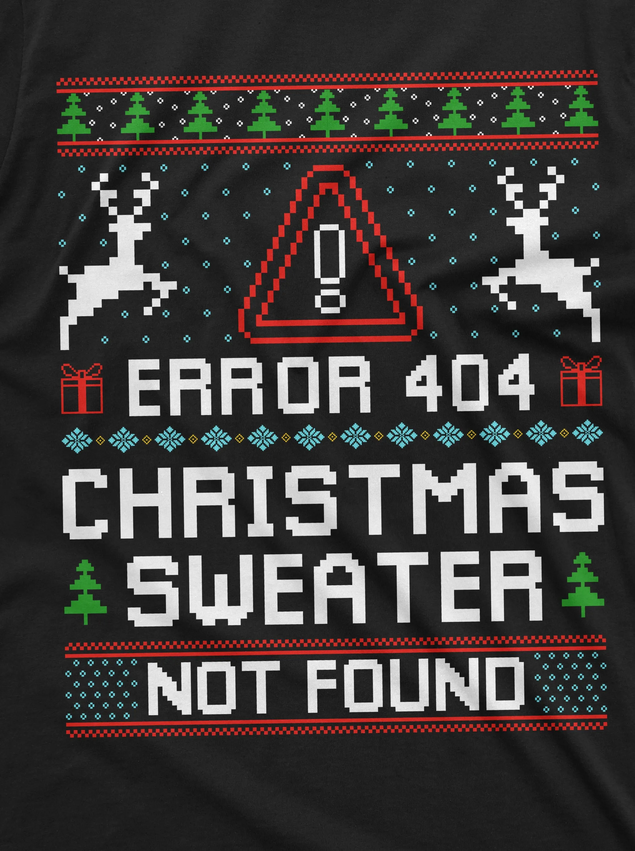 Christmas Ugly Sweater T-shirt Funny Programmer Error 404 sweater not found shirt