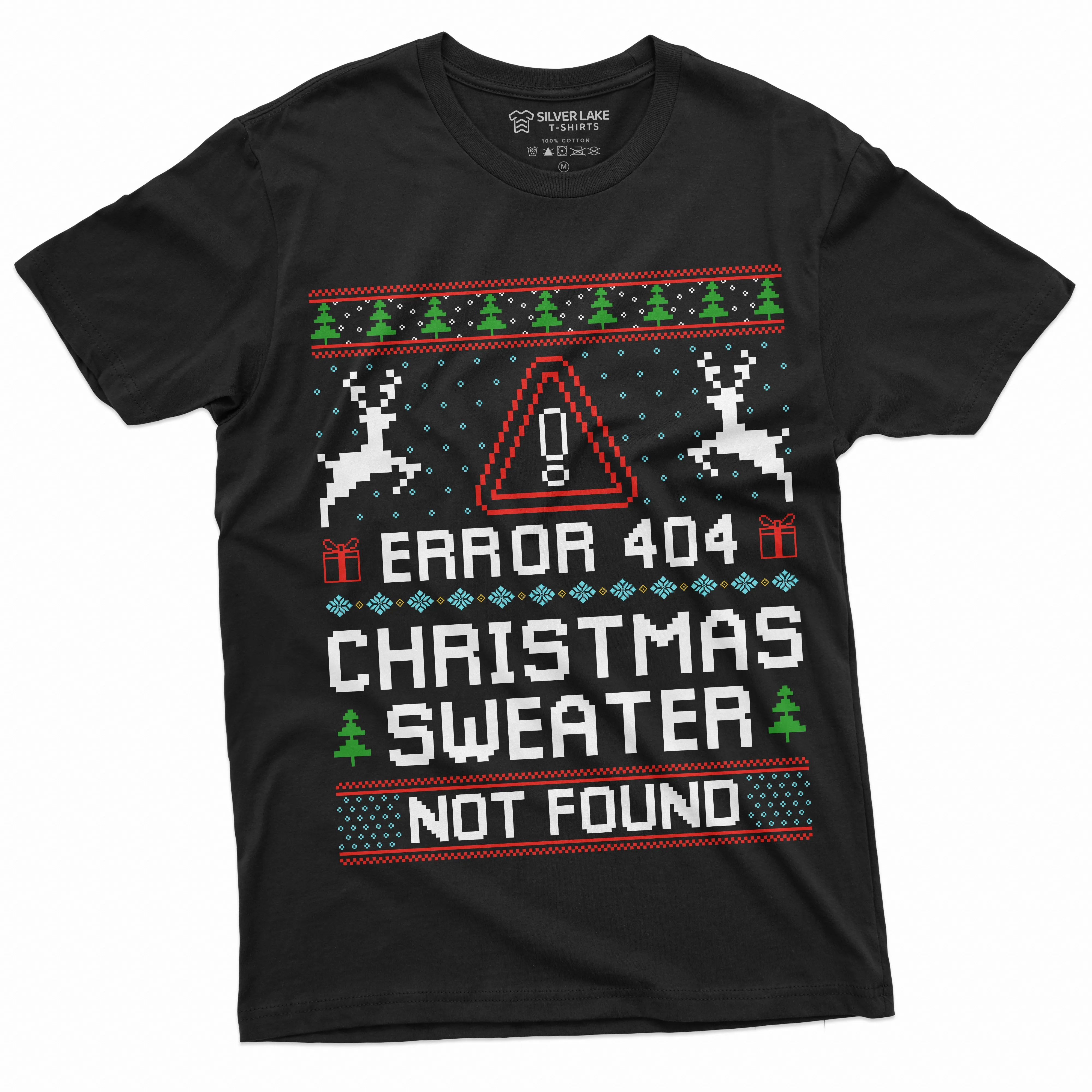 Christmas Ugly Sweater T-shirt Funny Programmer Error 404 sweater not found shirt