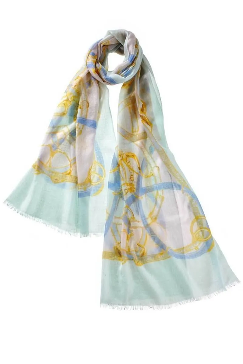 Cinta Cashmere Printed Shawl - Ice/Petal
