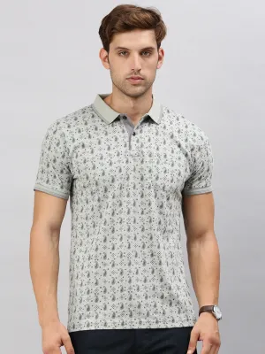 Classic Polo Men's Half Sleeve Grey/Black Polo Neck Cotton Slim Fit T Shirt | BELLO - 292 A SF P
