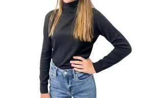 Claudia Nichole - Cotton Cashmere Legacy Fold Over Turtleneck Sweater
