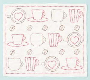Coffee Sashiko Cloth