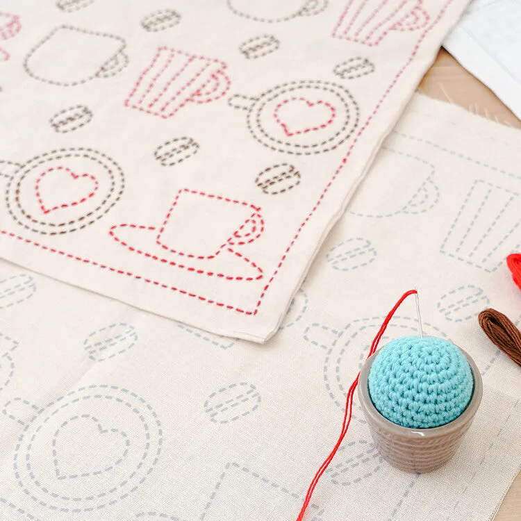 Coffee Sashiko Cloth