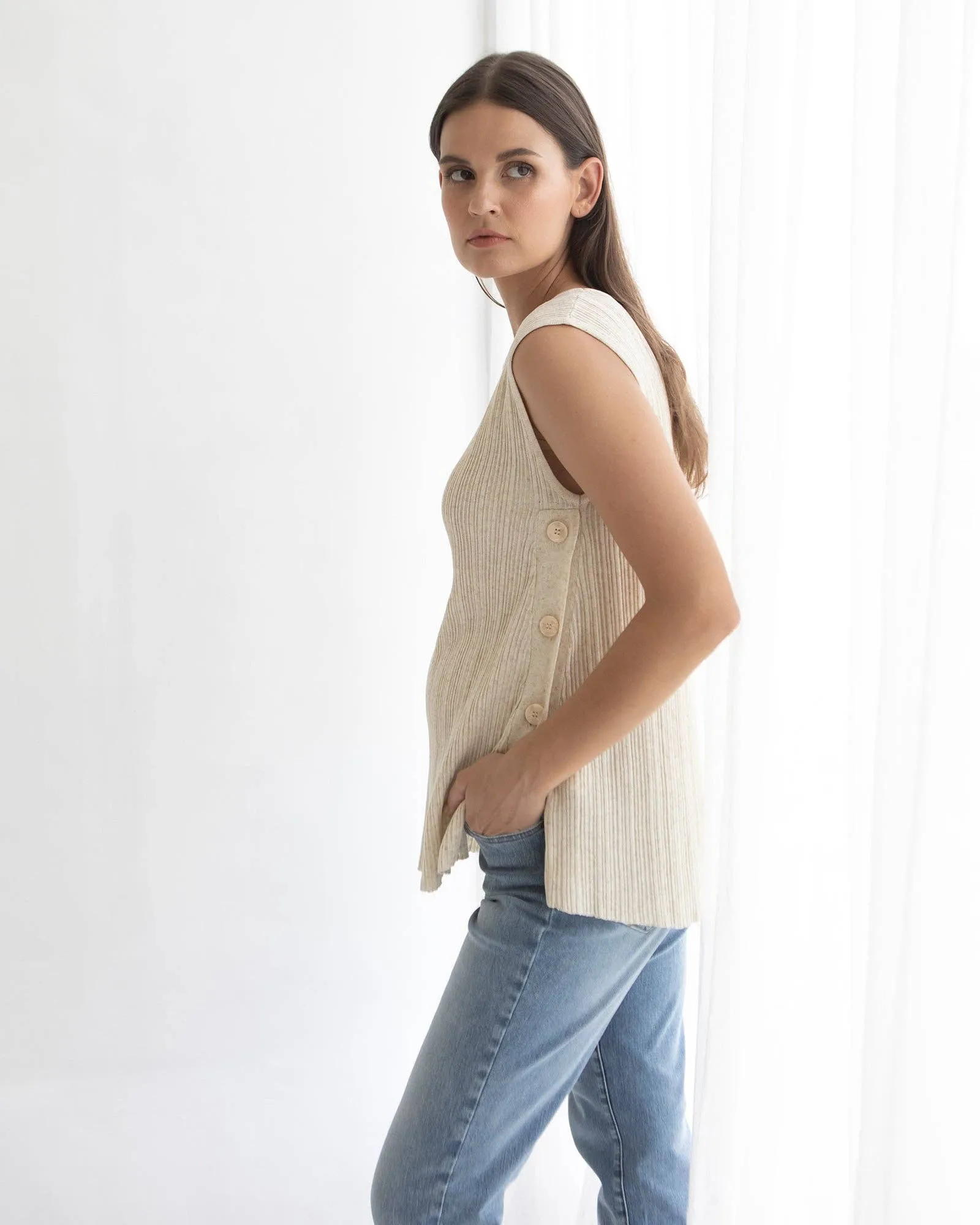 Collete Linen Knit Feeding Tank