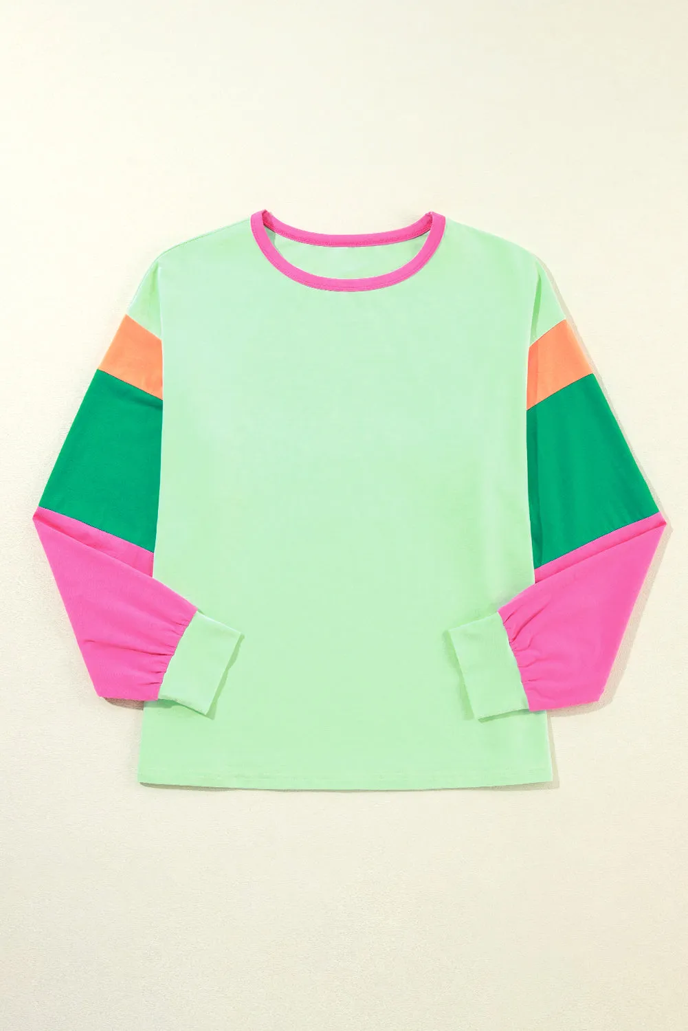 Colorblock Long Sleeve Loose Top