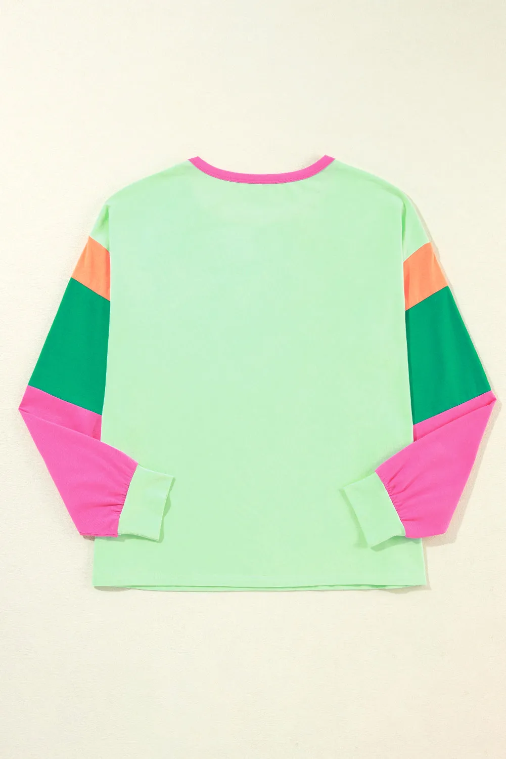 Colorblock Long Sleeve Loose Top