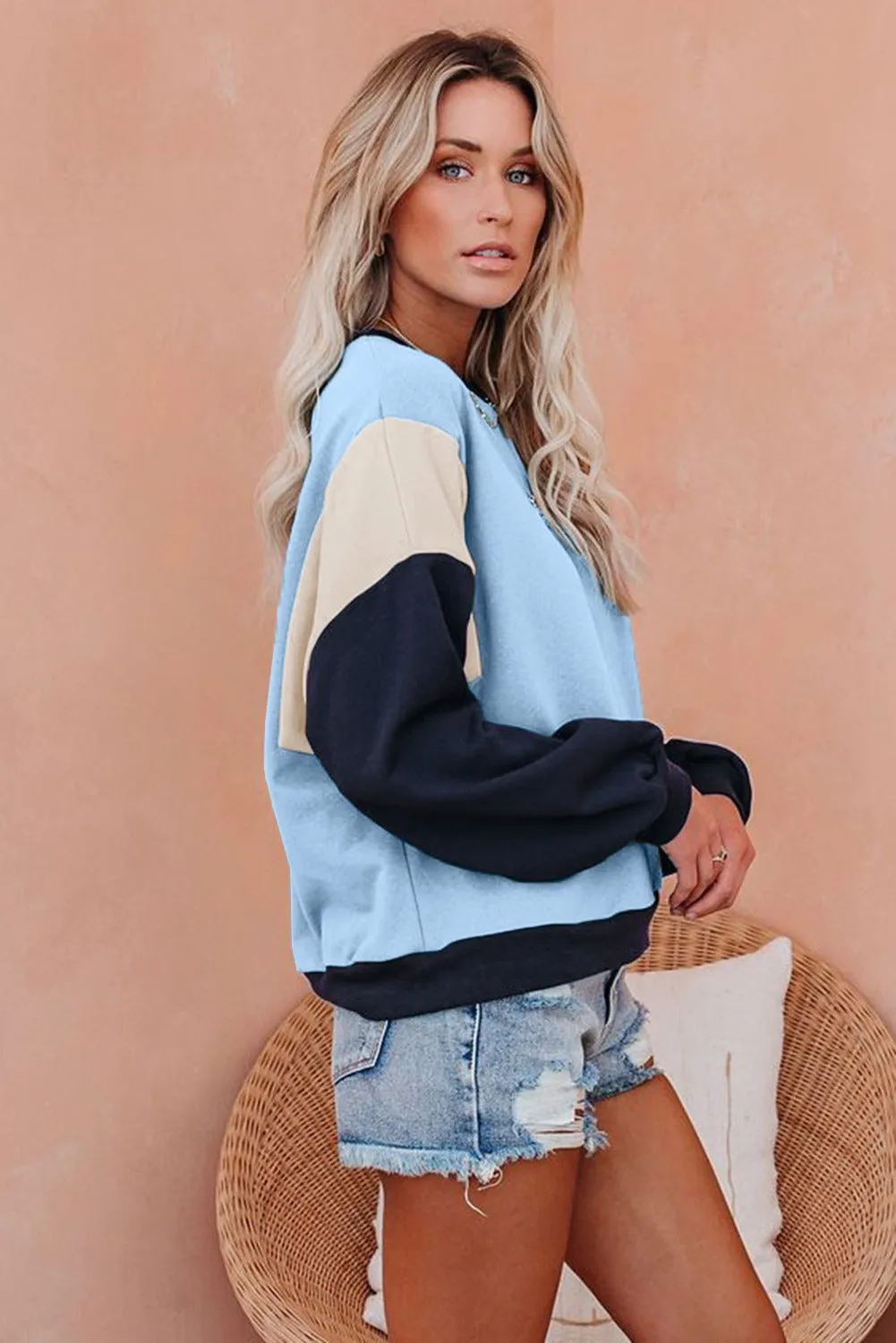 Colorblock Pullover Sweatshirt