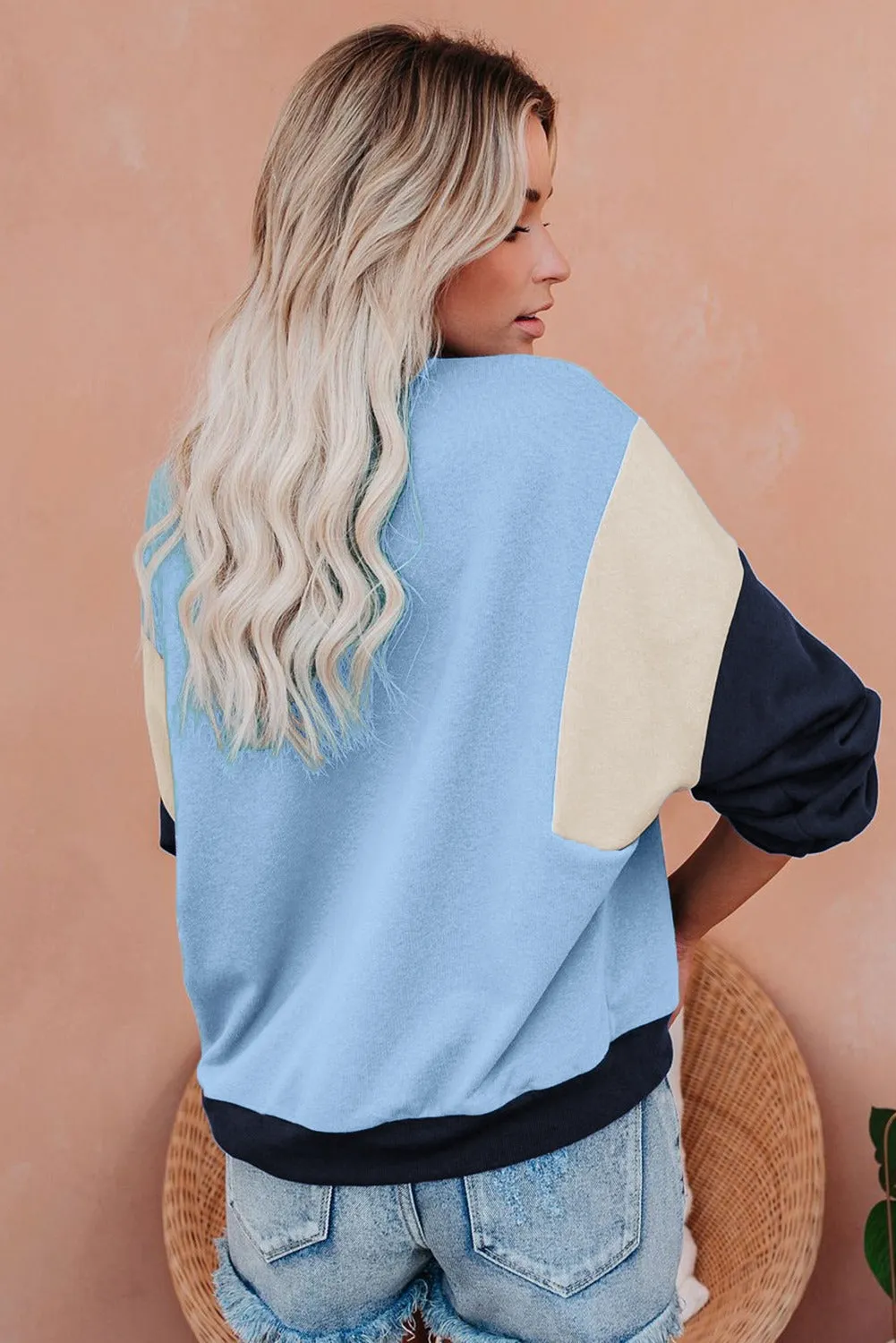 Colorblock Pullover Sweatshirt