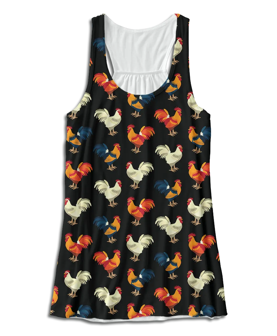 Colorful Chicken Racerback Tank Top