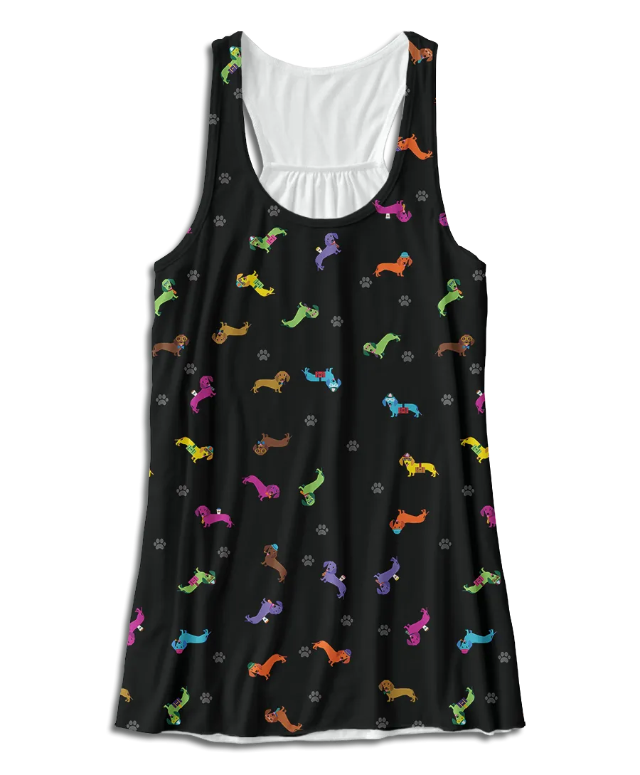 Colorful Dachshund Racerback Tank Top