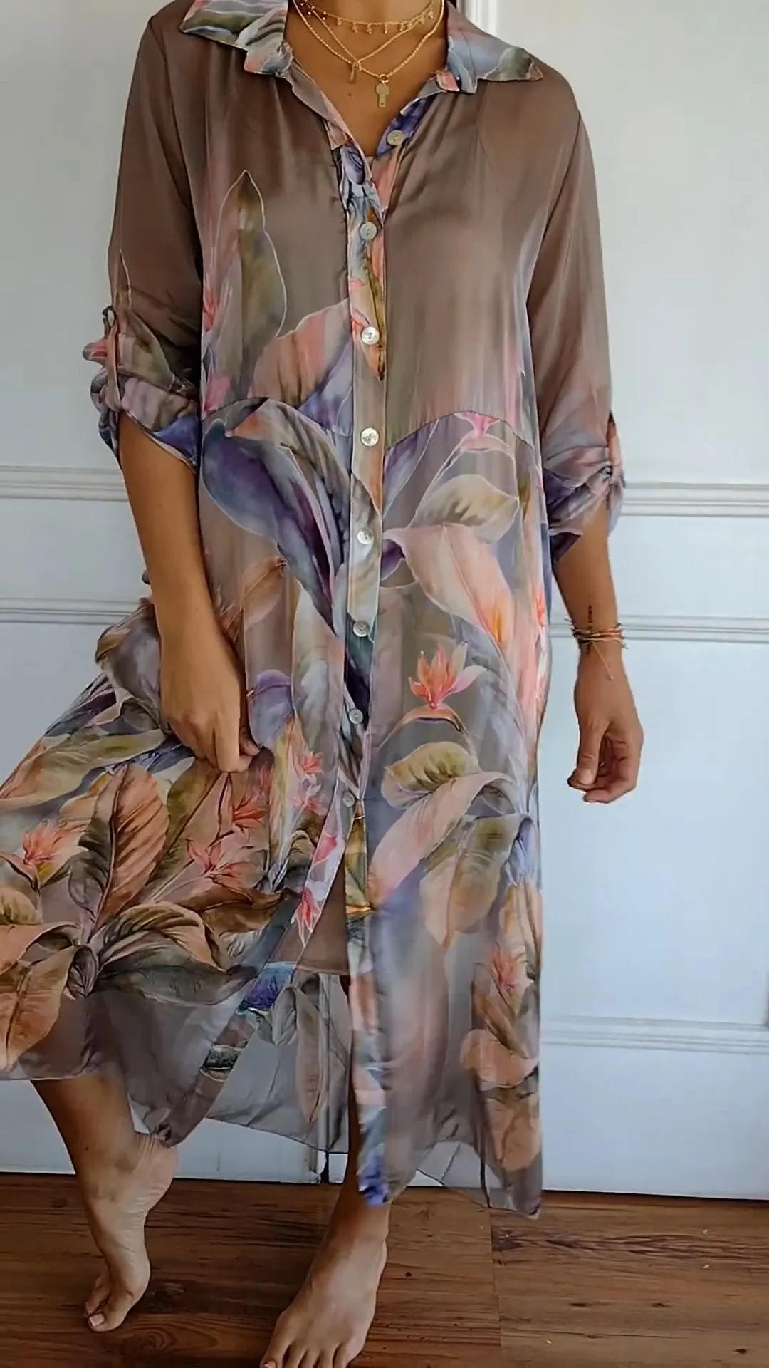 Comfy printed see-through dress