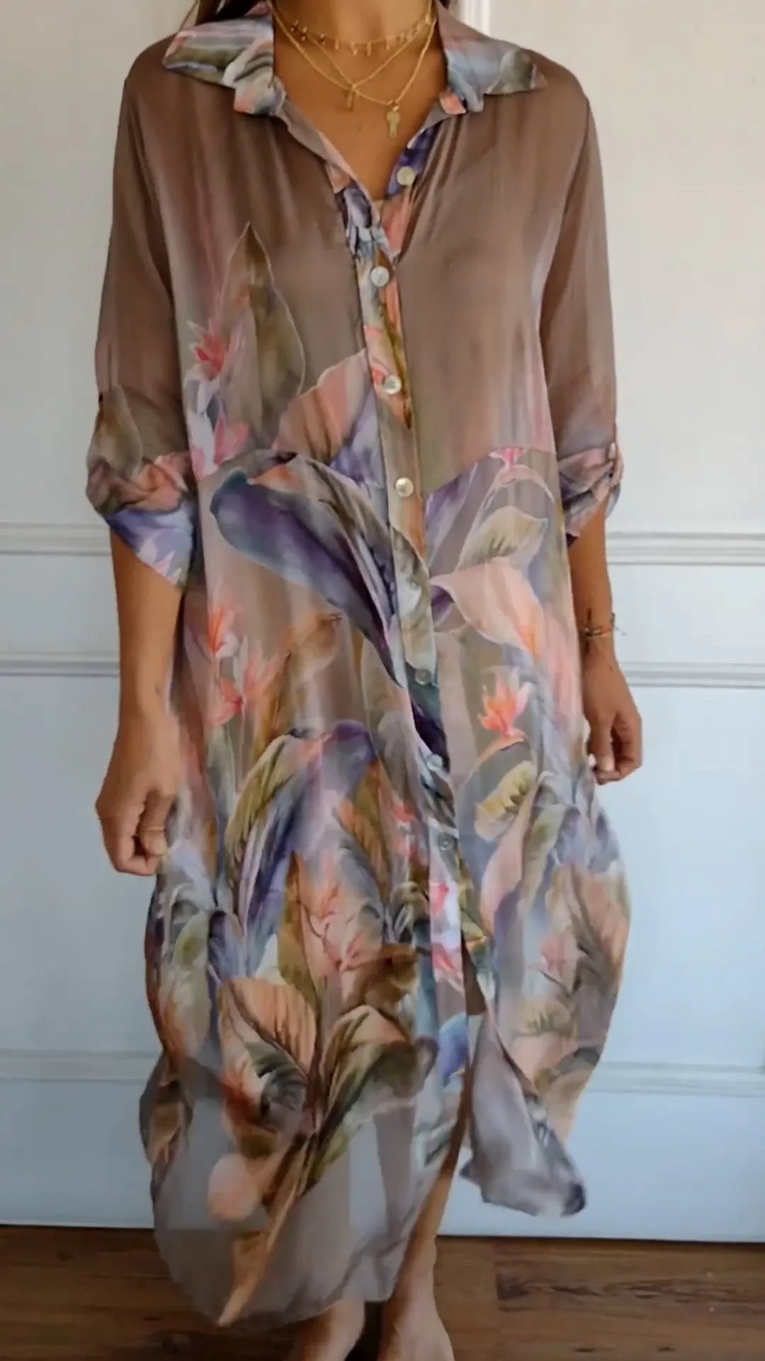 Comfy printed see-through dress