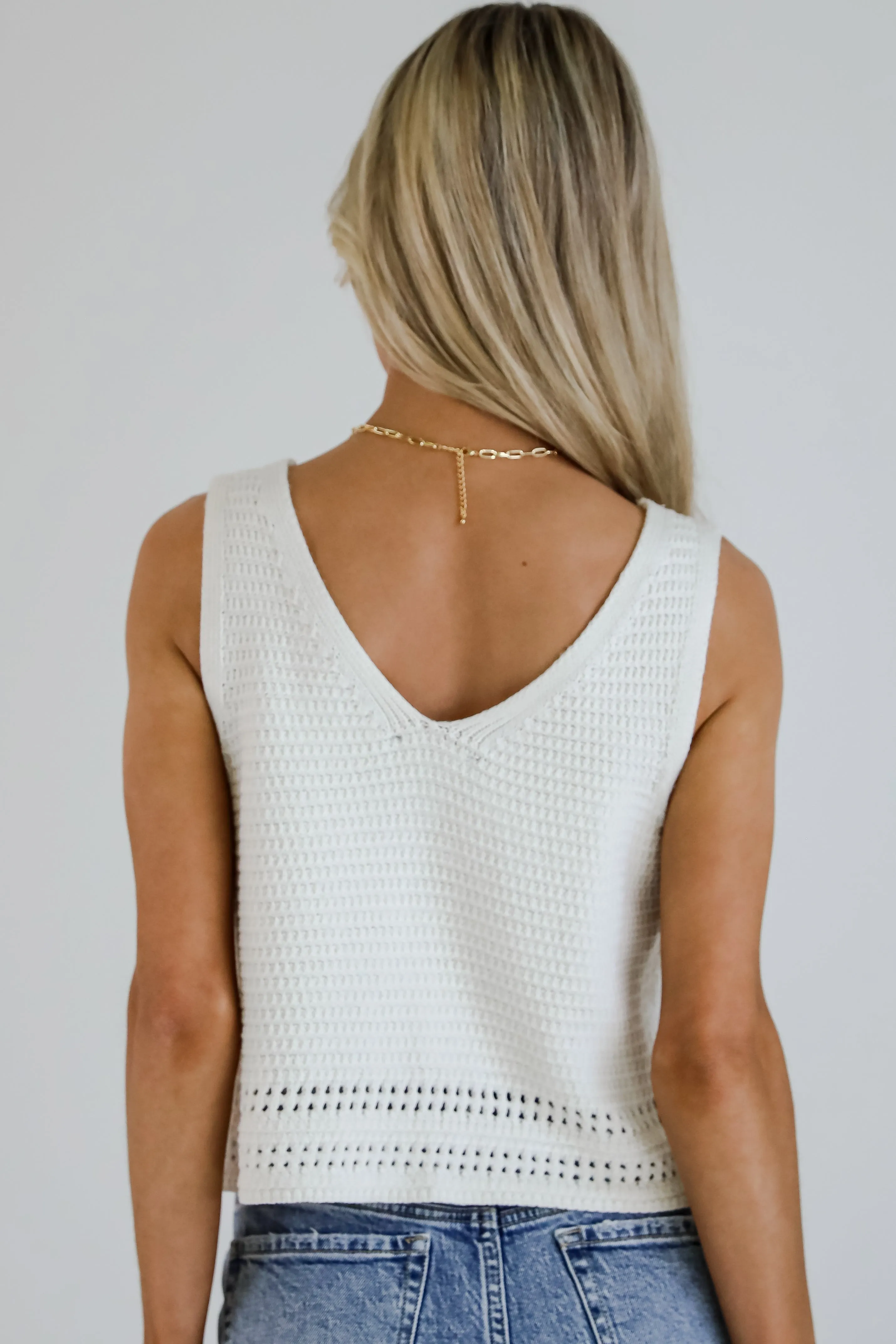 Compelling Style Off White Knit Vest