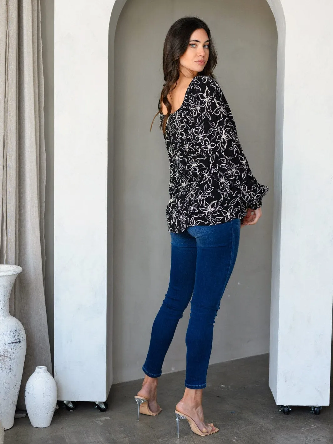 Copy of WOMEN'S LONG SLEEVE FLORAL TUNIC TOP
