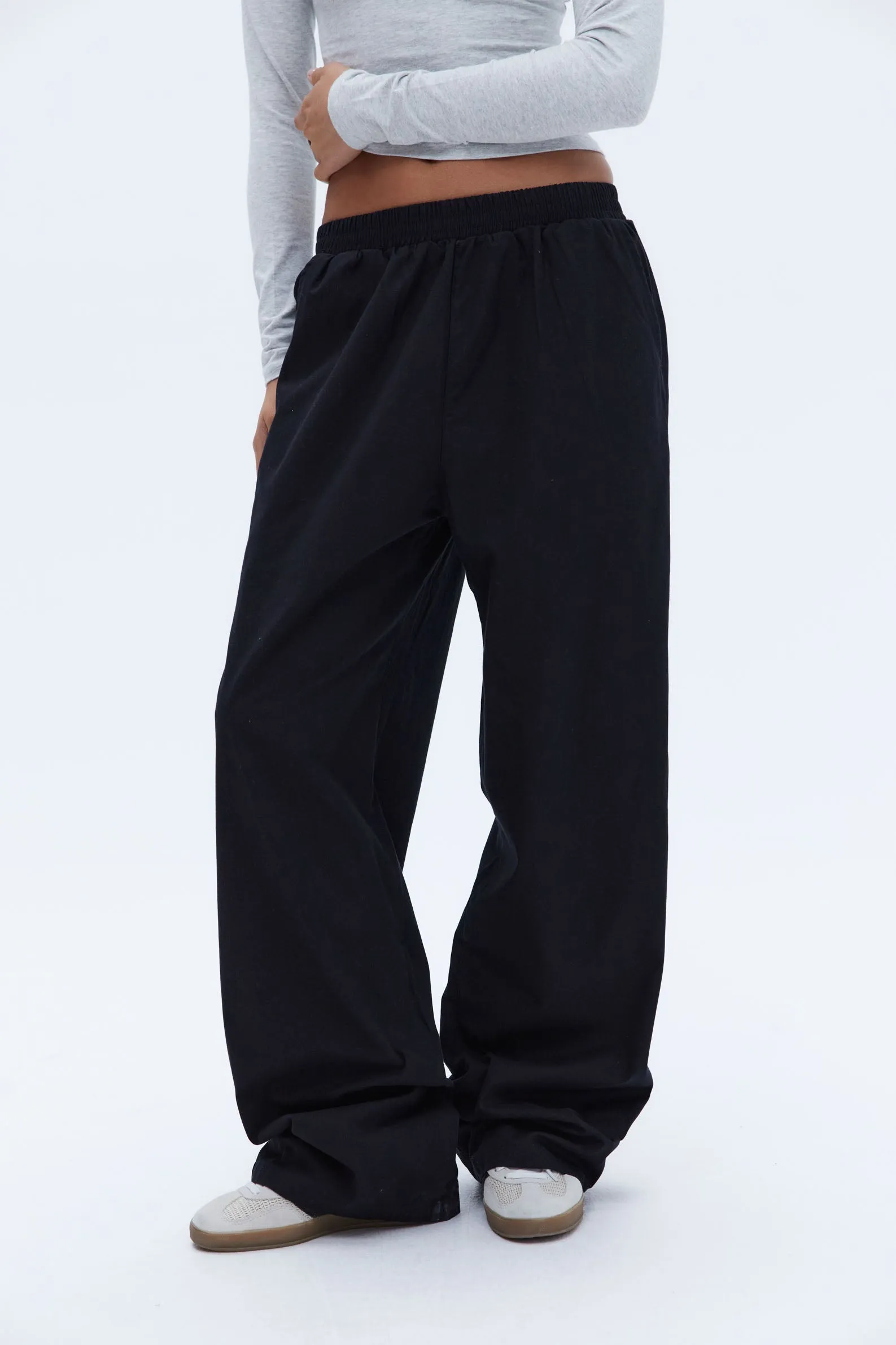 Cotton Pull on Pants - Black