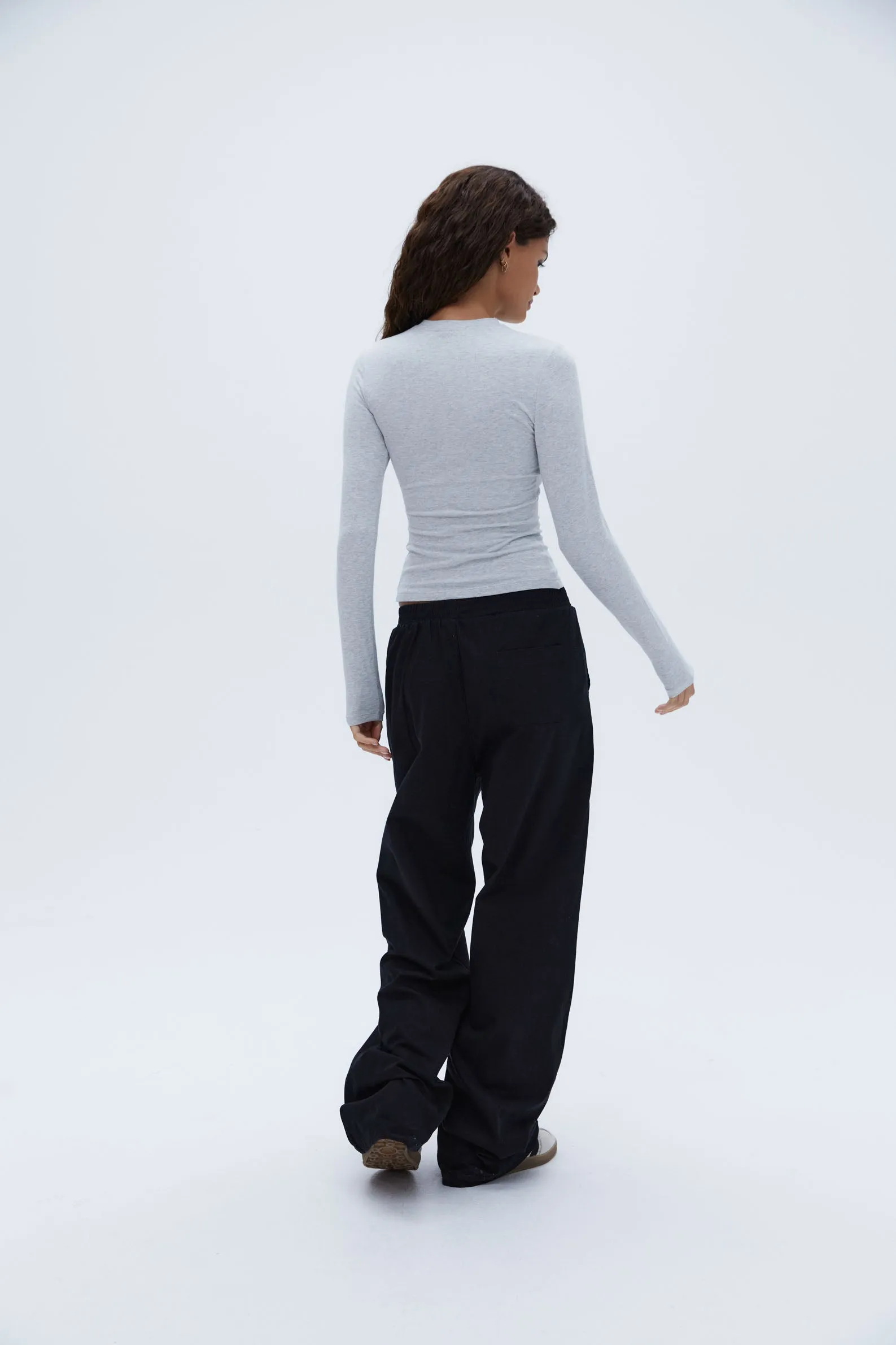 Cotton Pull on Pants - Black
