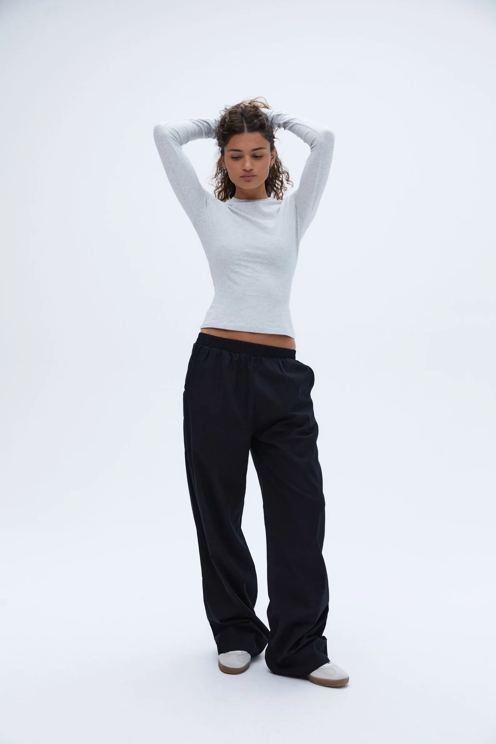 Cotton Pull on Pants - Black