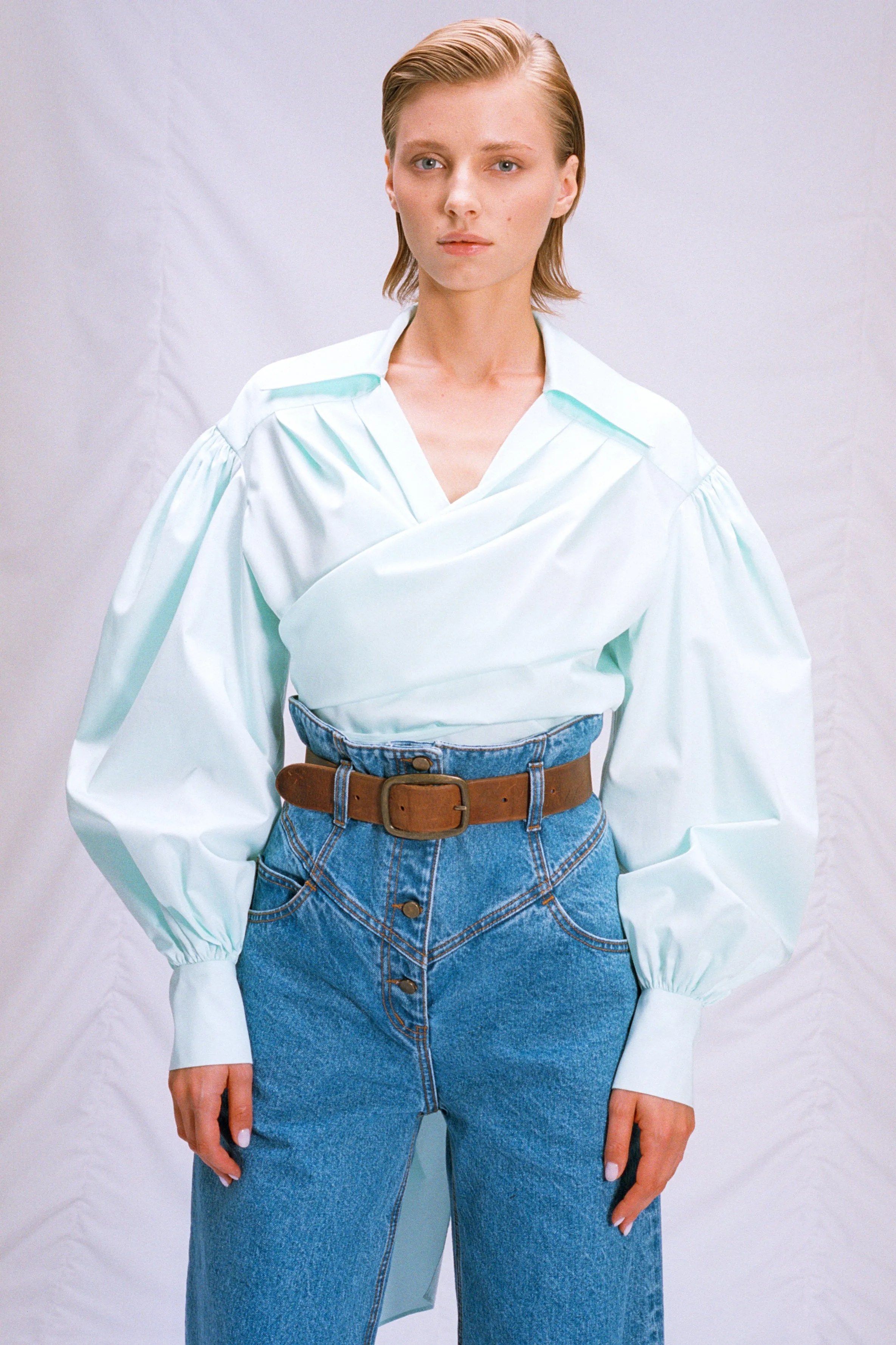 Cotton wrap shirt