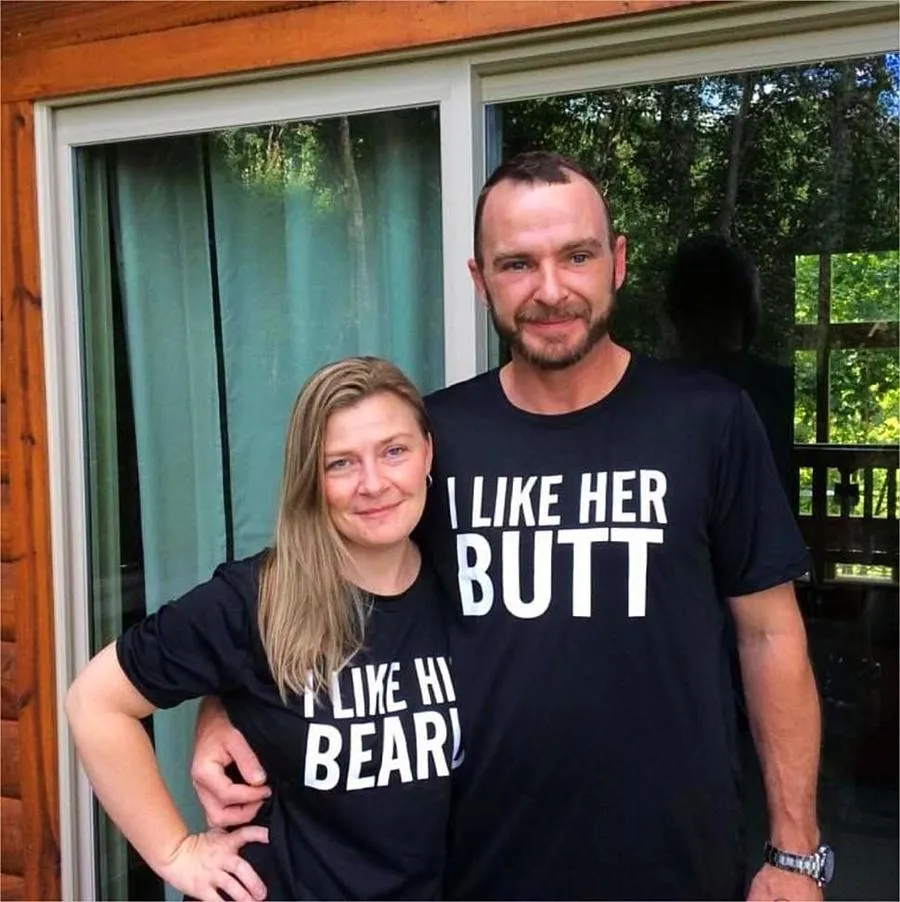 Couple Matching T-shirt Funny BEARD BUTT