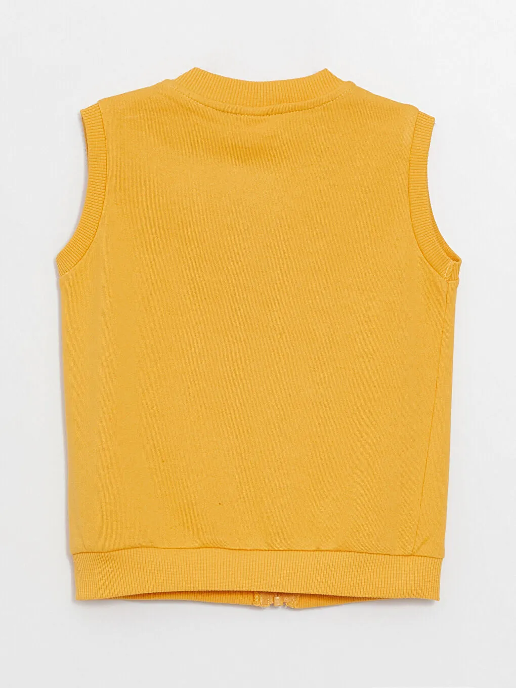 Crew Neck Printed Baby Boy Zipper Vest
