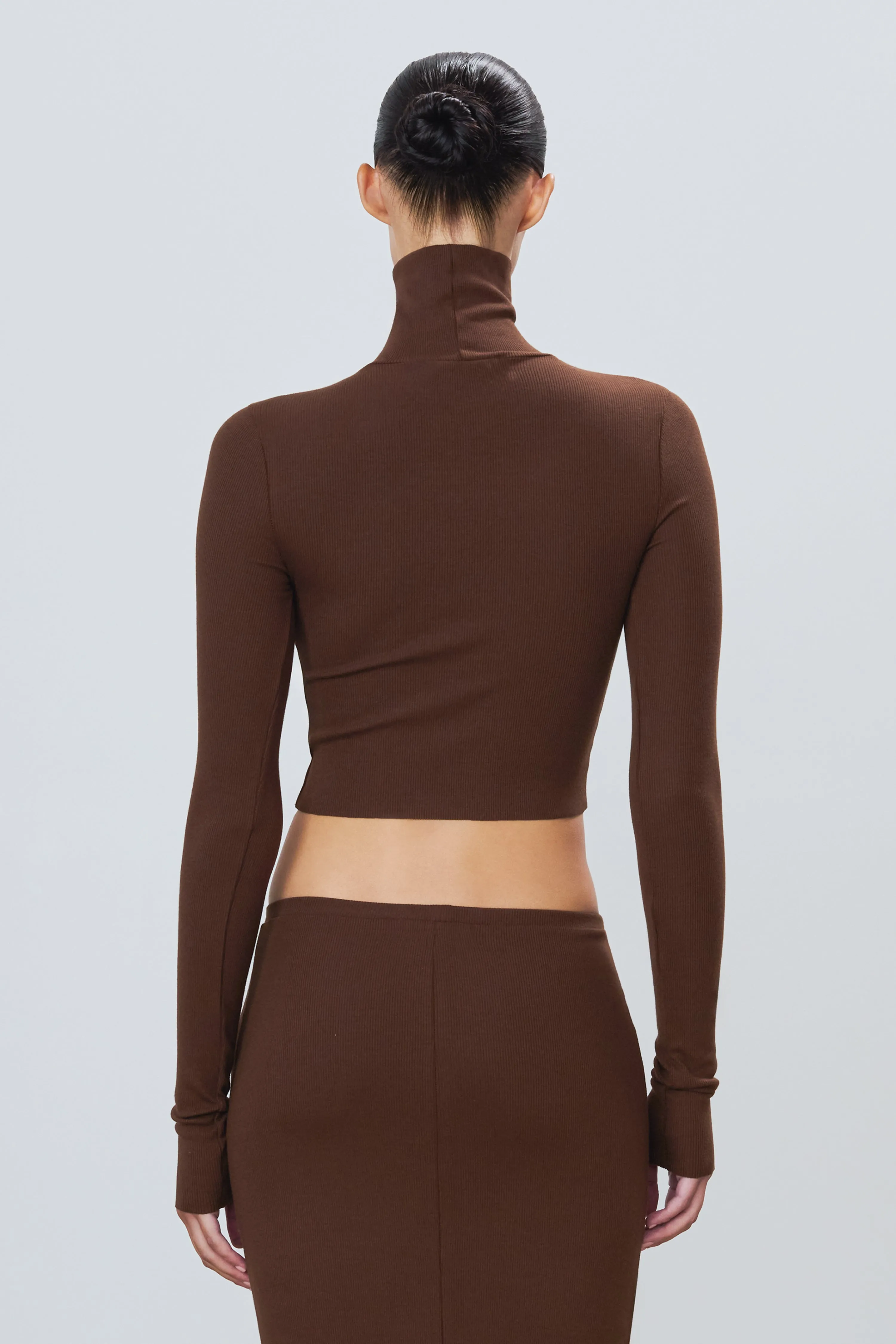 Cropped Fitted Turtleneck  Top