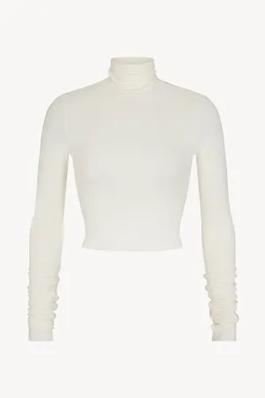 Cropped Fitted Turtleneck Top