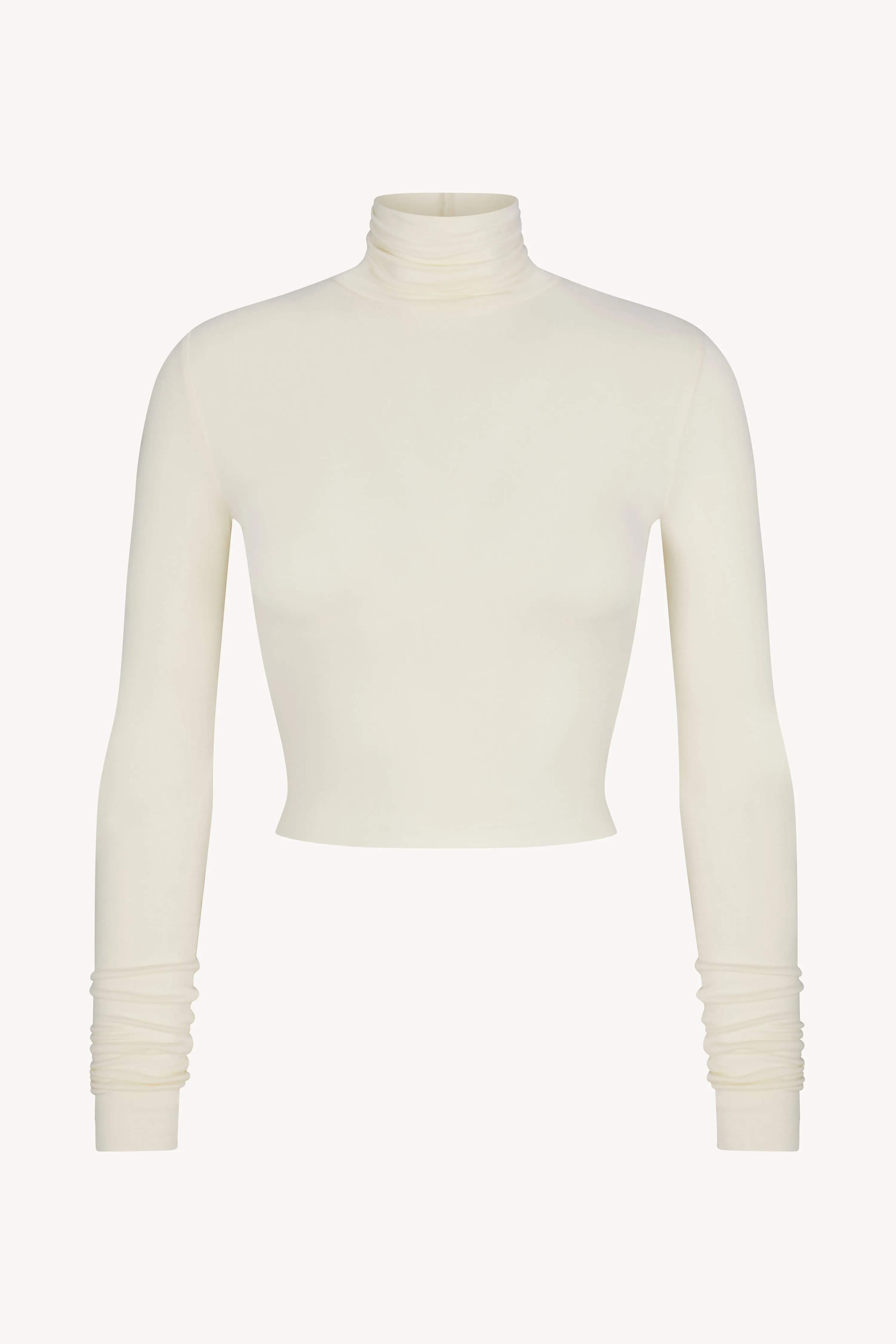 Cropped Fitted Turtleneck Top